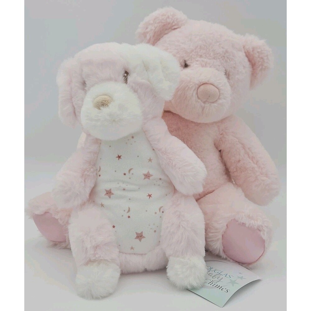 12' Douglas Baby Teddy Bear & 10" Lovey Chimes Stuffed Animal Pink Plush